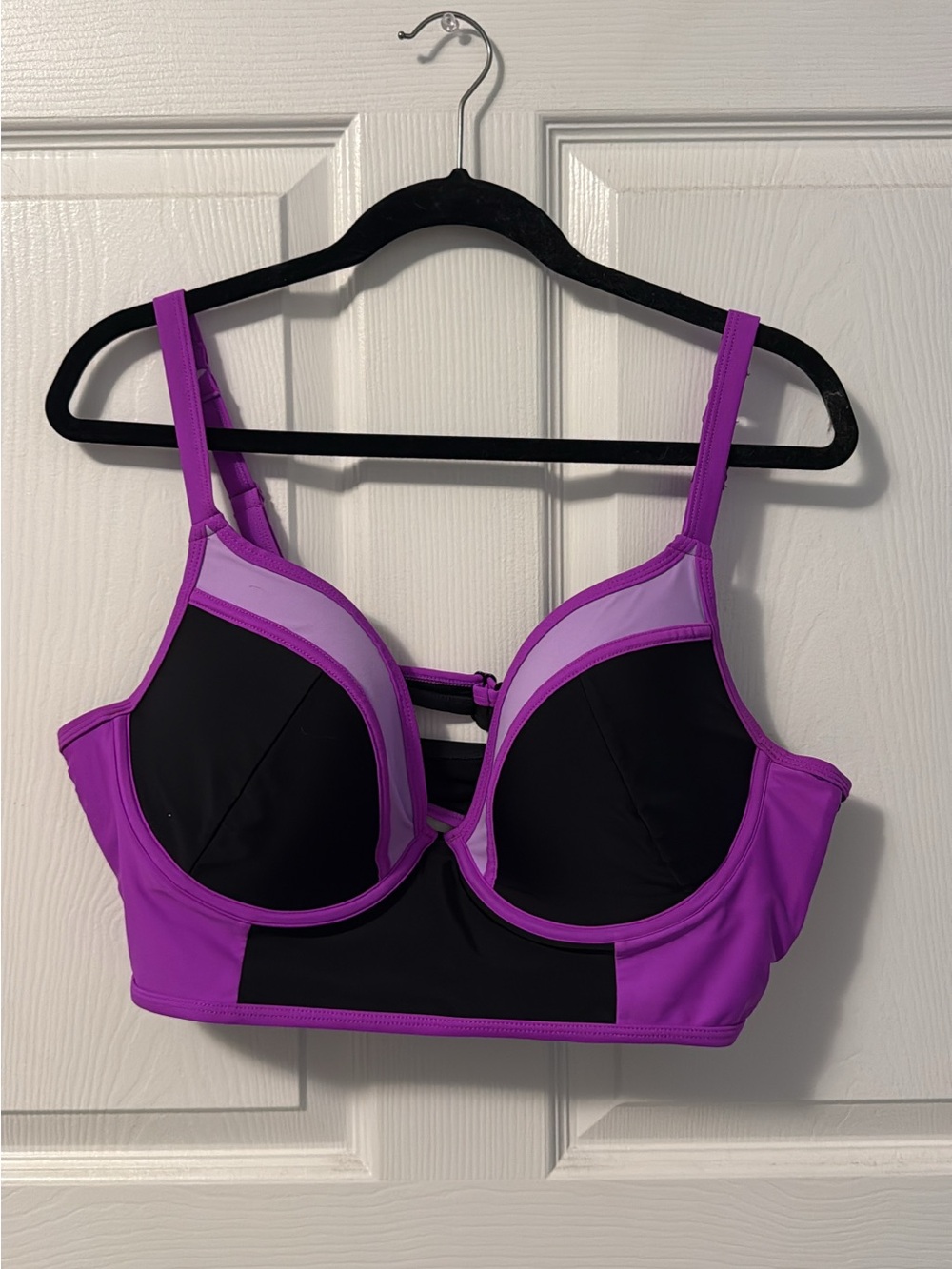 Purple & Black Longline Underwire Bra - Women's Intimates